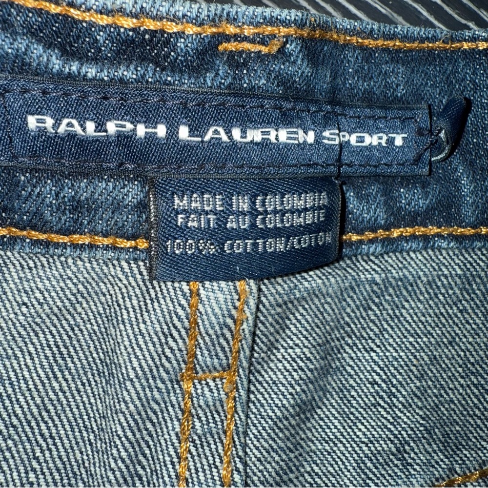 Ralph Lauren Sport Size 8 Blue 100% Cotton Denim Jean Shorts 4.25” Inseam Pony - Picture 4 of 7